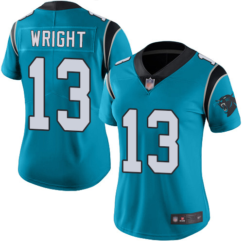 Carolina Panthers Limited Blue Women Jarius Wright Jersey NFL Football #13 Rush Vapor Untouchable->women nfl jersey->Women Jersey